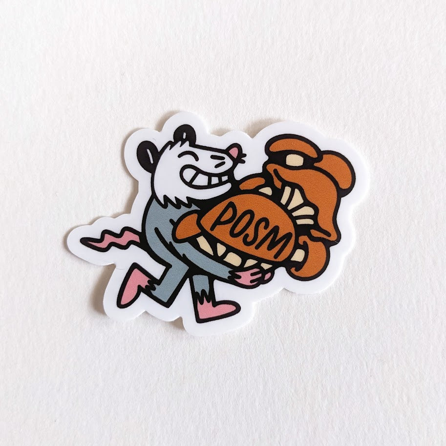 POSM Opossum Vinyl Sticker – Play of Sunlight Mushrooms